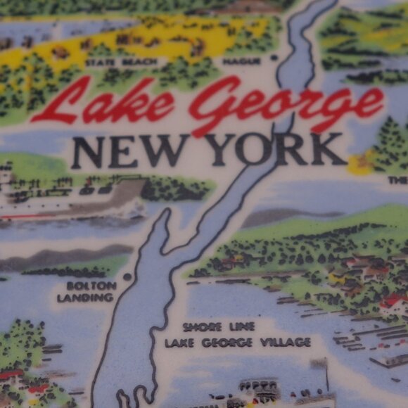 Lake George New York Ceramic Square Ash Tray - Picture 4 of 13